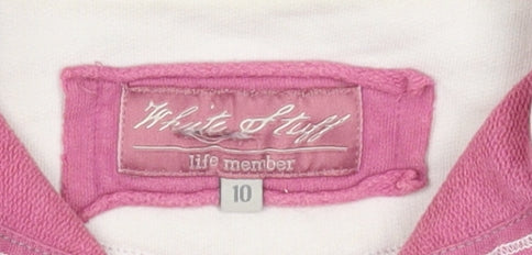 White Stuff Women's Pink 1/4 Zip Sweatshirt Size 10