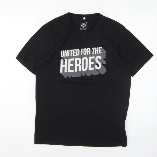 Manchester United Men's Black S T-Shirt, Sports Graphic