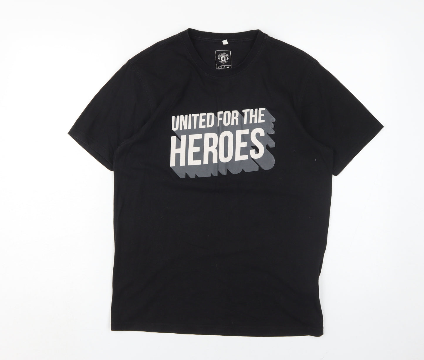 Manchester United Men's Black S T-Shirt, Sports Graphic