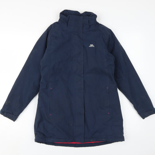 Trespass Girls Blue Waterproof Parka Jacket 9-10 Years