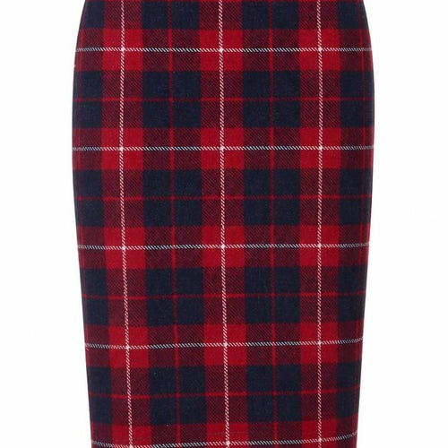 Zara Women's Red Plaid Knee Length Pencil Skirt