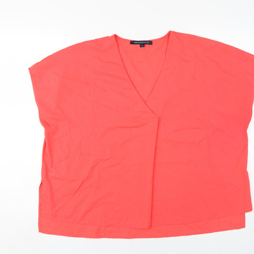 French Connection Women's Red V-Neck Basic T-Shirt M