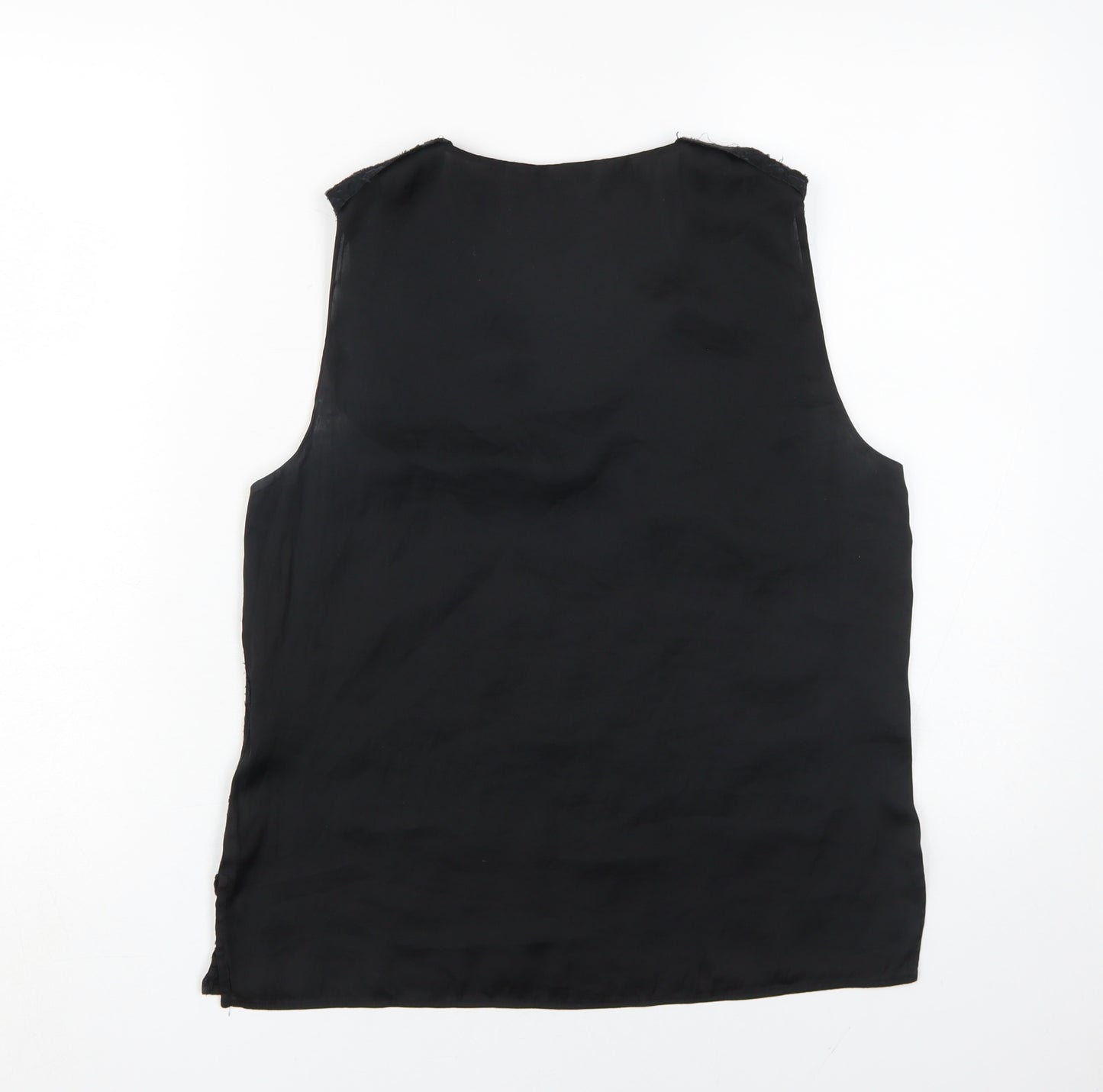 Jigsaw Women's Black Silk Cotton Sleeveless Top