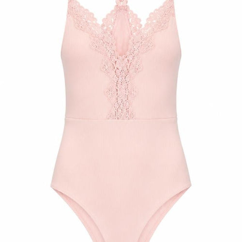 Topshop Women Pink Lace Bodysuit UK 10