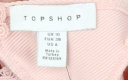 Topshop Women Pink Lace Bodysuit UK 10