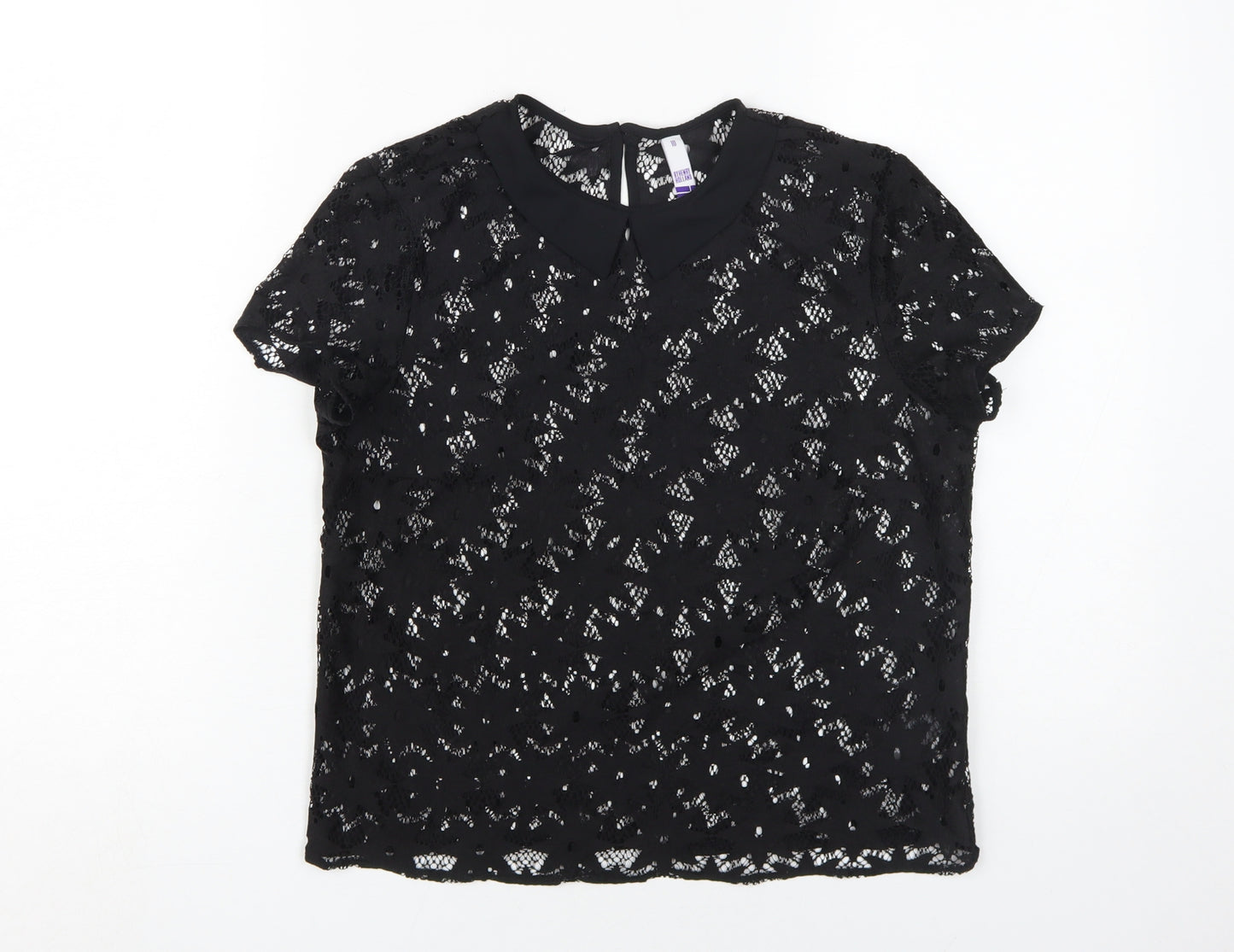 By Henry Holland Women's Black Lace Blouse - Size 10