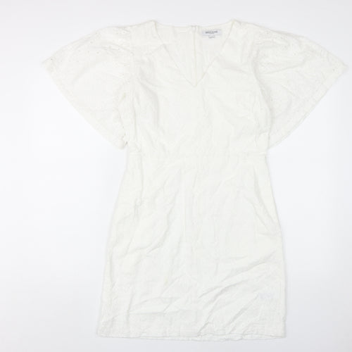 Great Plains Women's White V-Neck Shift Dress Size 10