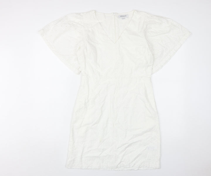 Great Plains Women's White V-Neck Shift Dress Size 10