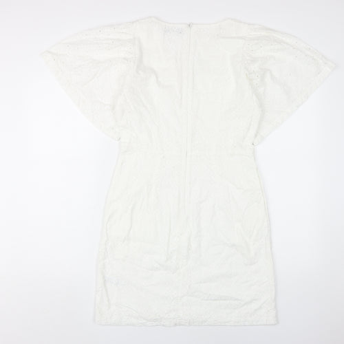 Great Plains Women's White V-Neck Shift Dress Size 10