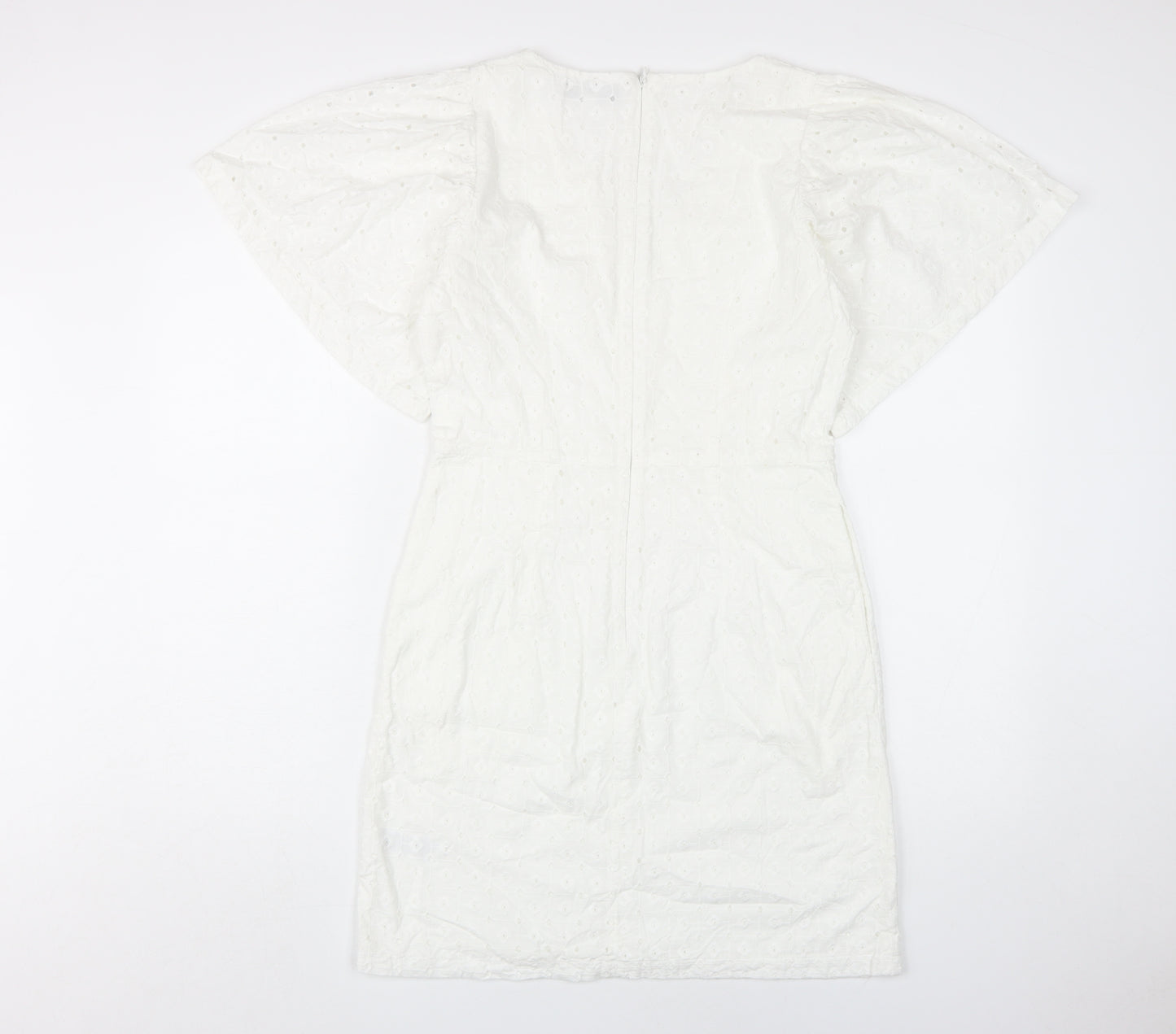 Great Plains Women's White V-Neck Shift Dress Size 10