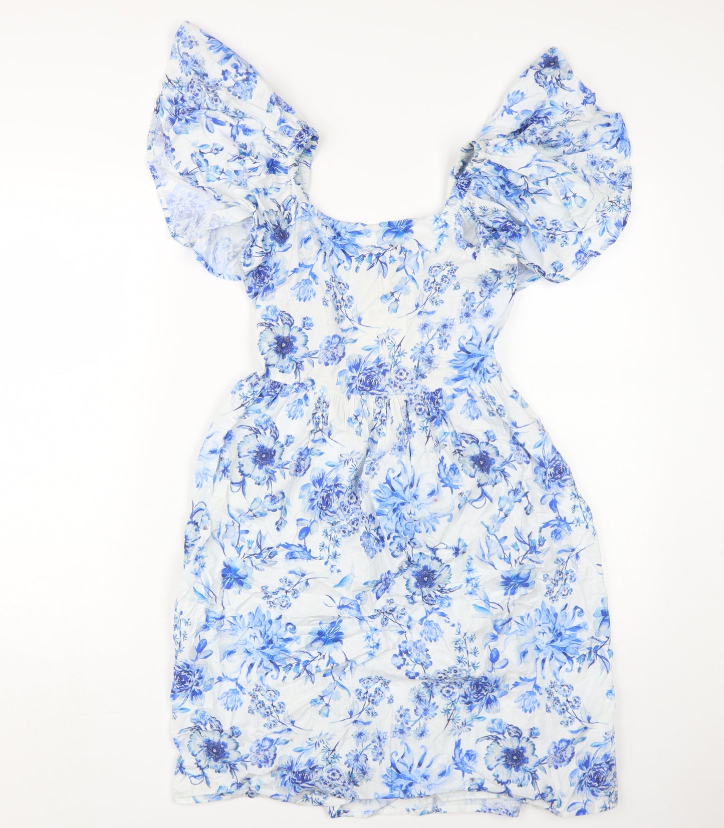 Next Girls Blue Floral A-Line Knee Length Dress