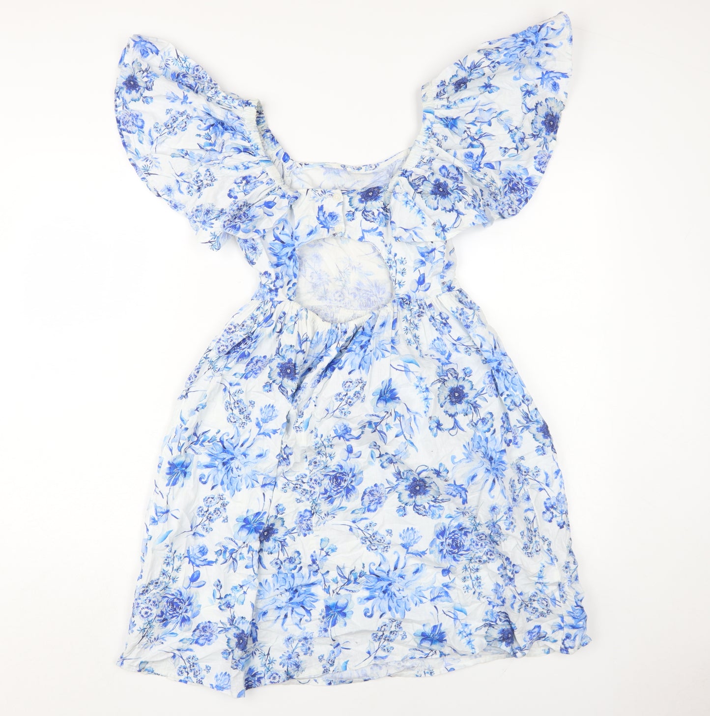 Next Girls Blue Floral A-Line Knee Length Dress
