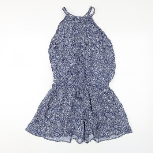 Gap Women's Blue XS Halter Geometric Playsuit