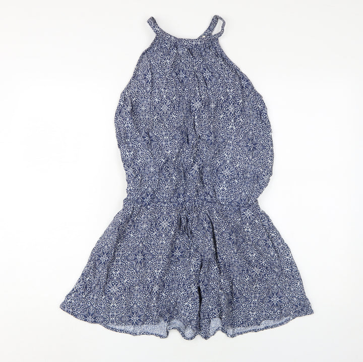 Gap Women's Blue XS Halter Geometric Playsuit