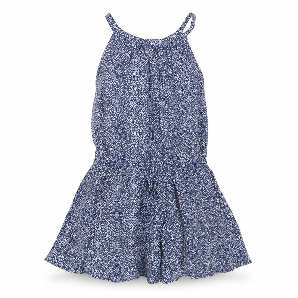 Front view of Gap Women's Blue XS Halter Geometric Playsuit