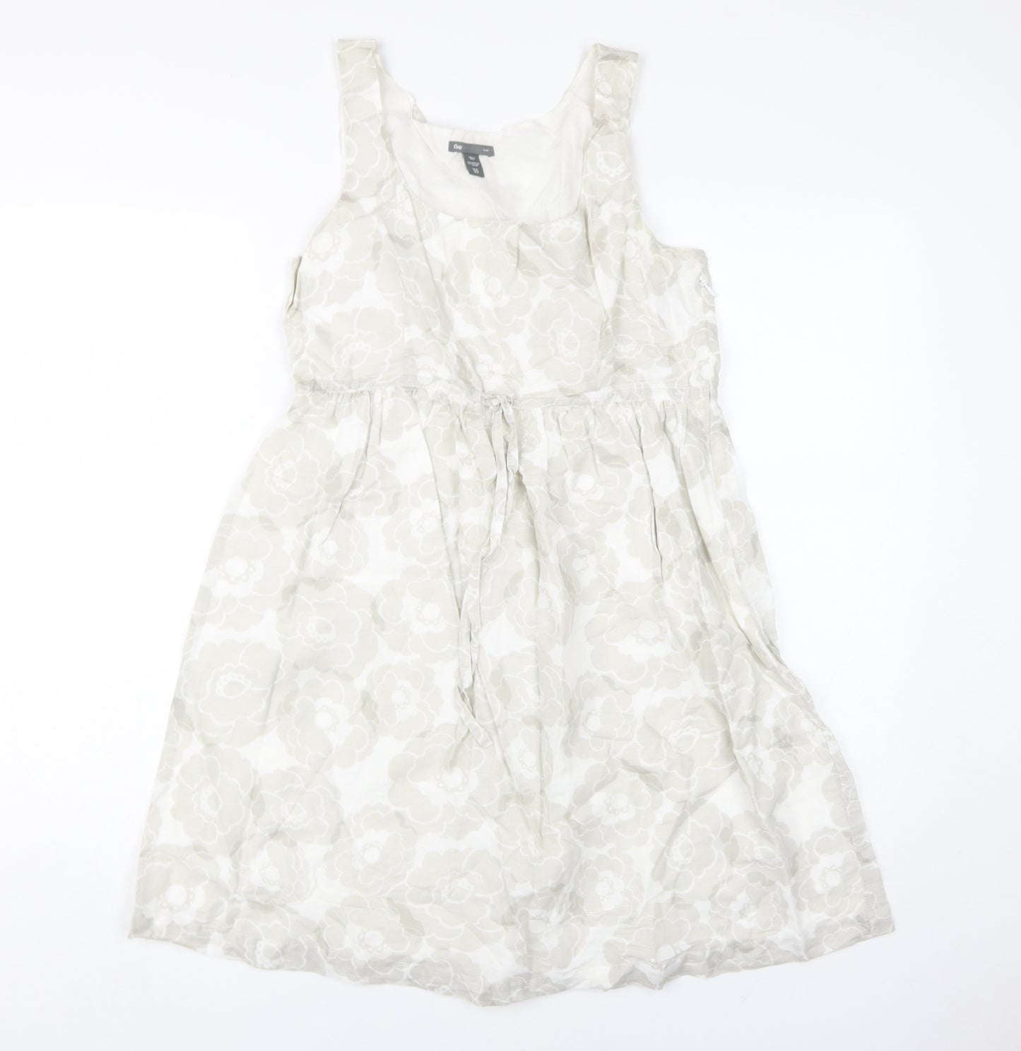 Gap Women's Ivory Floral Dress Size 10 Sleeveless