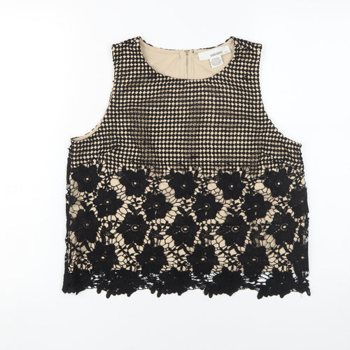 Sans Souci Women's Black Beige Cropped Top M