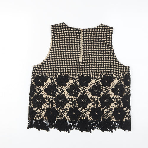 Sans Souci Women's Black Beige Cropped Top M
