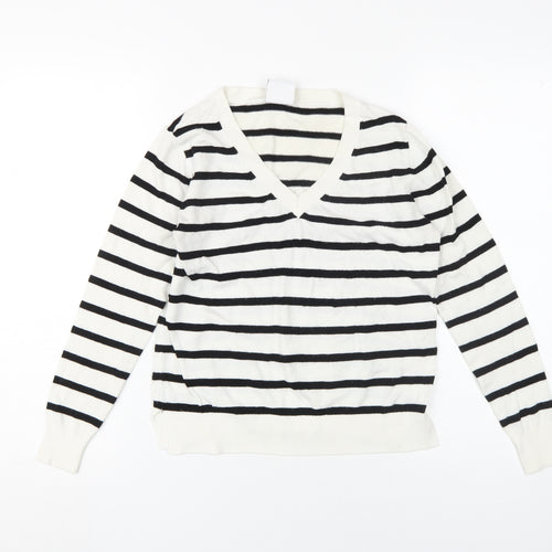 Lefties Women's XS Black Striped Pullover Jumper