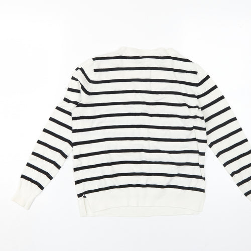 Lefties Women's XS Black Striped Pullover Jumper