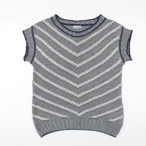 Per Una Womens Blue Medium Pullover Geometric Jumper