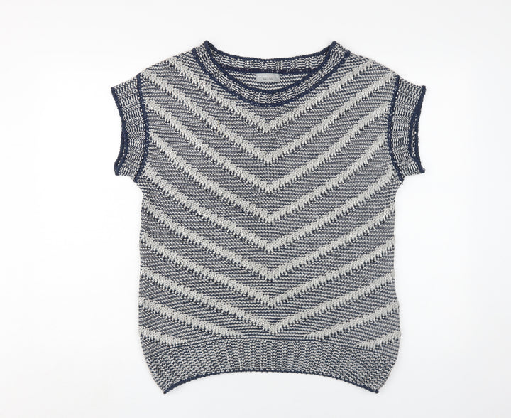Per Una Womens Blue Medium Pullover Geometric Jumper