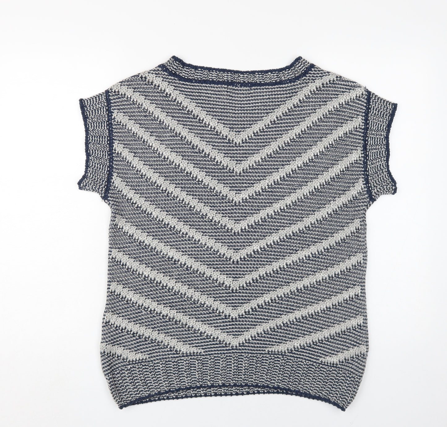 Per Una Womens Blue Medium Pullover Geometric Jumper