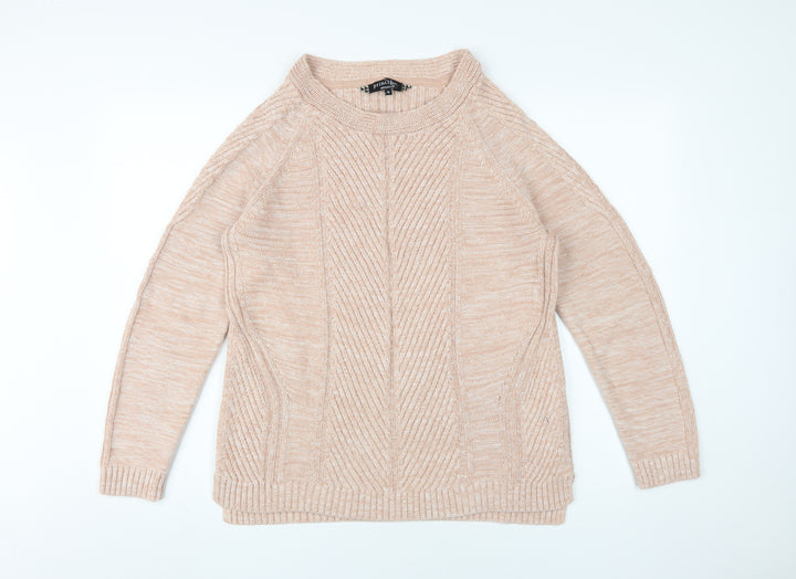 Principles Women's Beige Cable-Knit Pullover Jumper Size 16