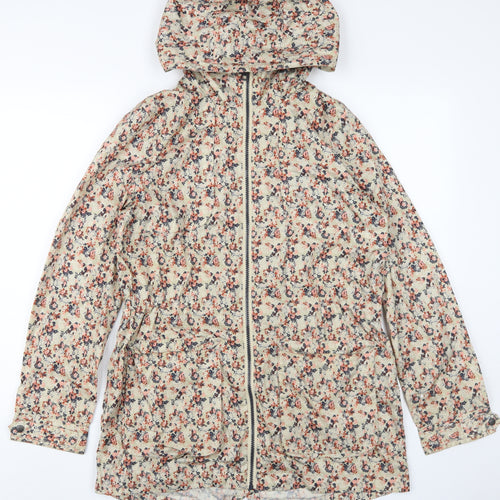 Next Women's Beige Floral Rain Jacket Size 10