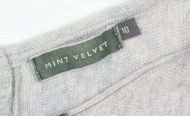 Mint Velvet Women's Grey Sequin Knit Pullover Jumper Size 10