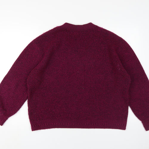 Next Women's Red Henley Jumper, Size L, V-Neck, Lined