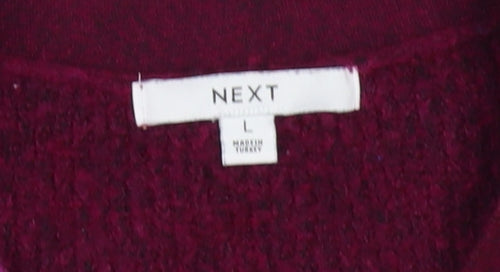 Next Women's Red Henley Jumper, Size L, V-Neck, Lined