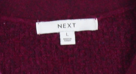 Next Women's Red Henley Jumper, Size L, V-Neck, Lined