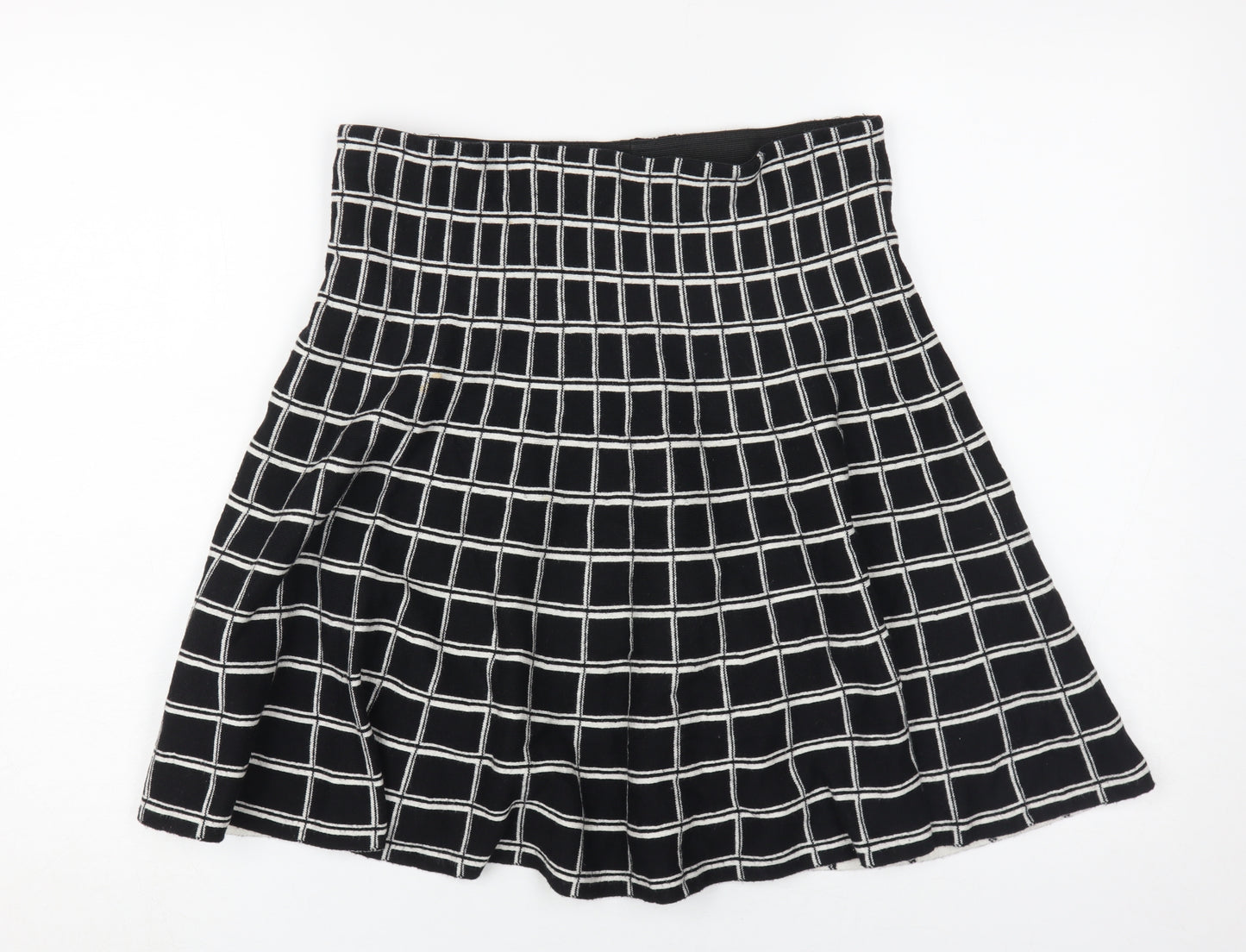 Cynthia Rowley Women's Black Check A-Line Skirt L