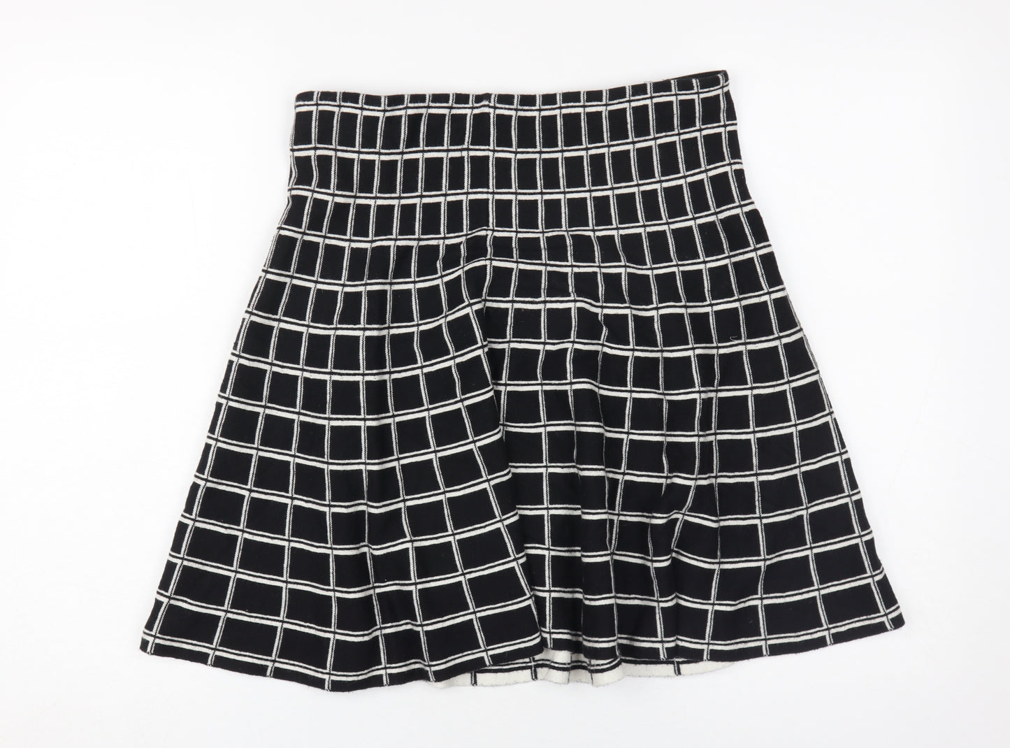 Cynthia Rowley Women's Black Check A-Line Skirt L