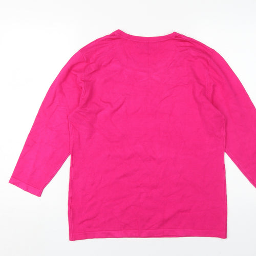 Autonomy Women's Pink Beaded Pullover Jumper M