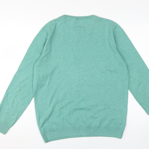 Tom Tailor Men's Green M Pullover Jumper, Casual Crew Neck