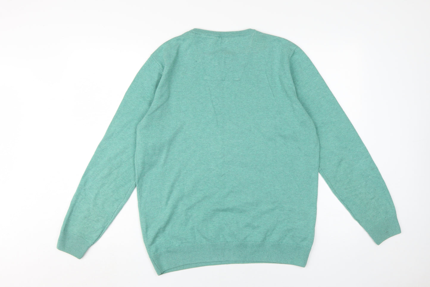 Tom Tailor Men's Green M Pullover Jumper, Casual Crew Neck