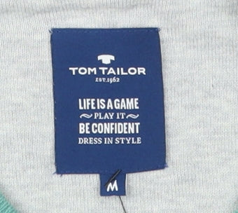 Tom Tailor Men's Green M Pullover Jumper, Casual Crew Neck