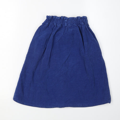 Zara Girls Blue A-Line Corduroy Knee-Length Skirt, Size 8 Years
