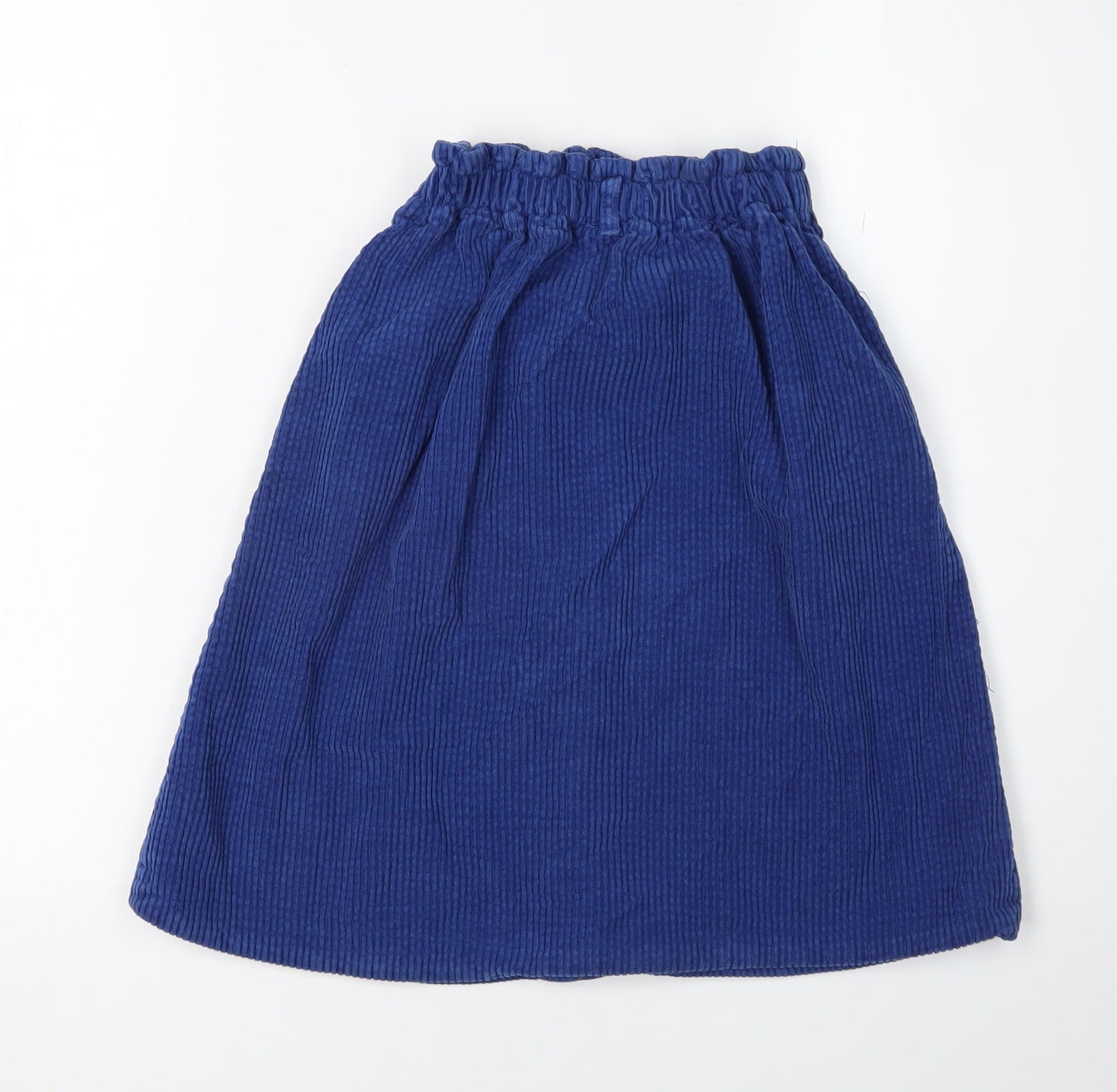 Zara Girls Blue A-Line Corduroy Knee-Length Skirt, Size 8 Years