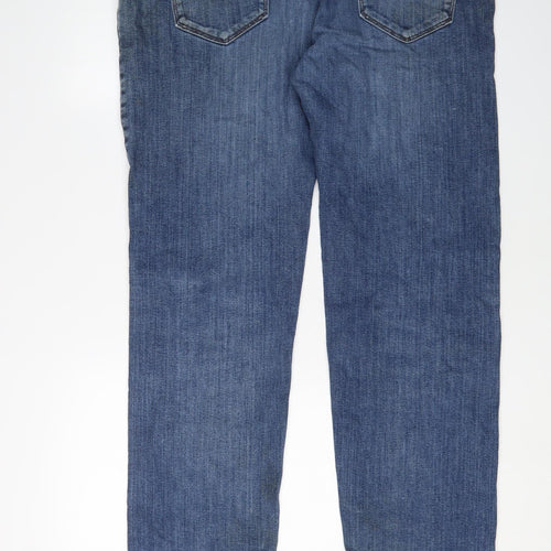 Marks and Spencer Men's Blue Straight Jeans, Size 38