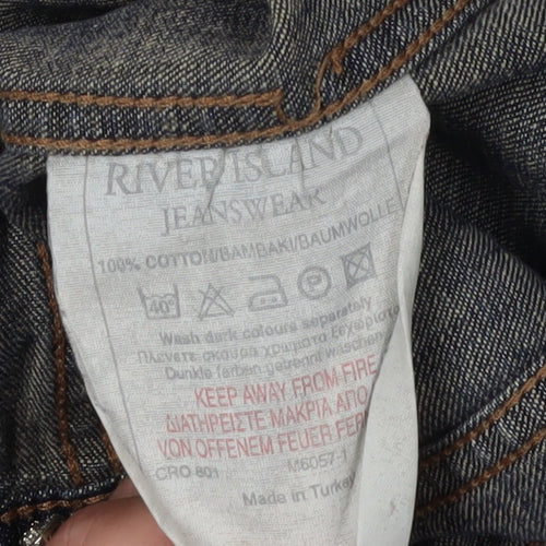 River Island Women's Blue Denim Jacket M Casual