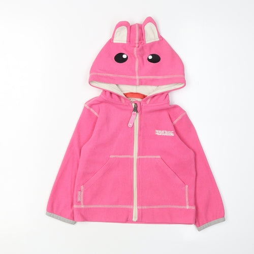Regatta Pink Fleece Jacket 12-18 Months Unisex Hooded