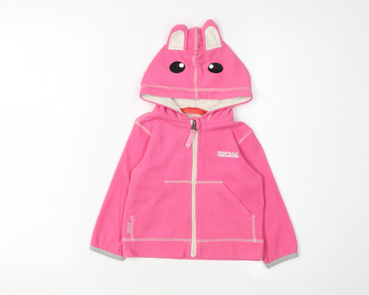 Regatta Pink Fleece Jacket 12-18 Months Unisex Hooded