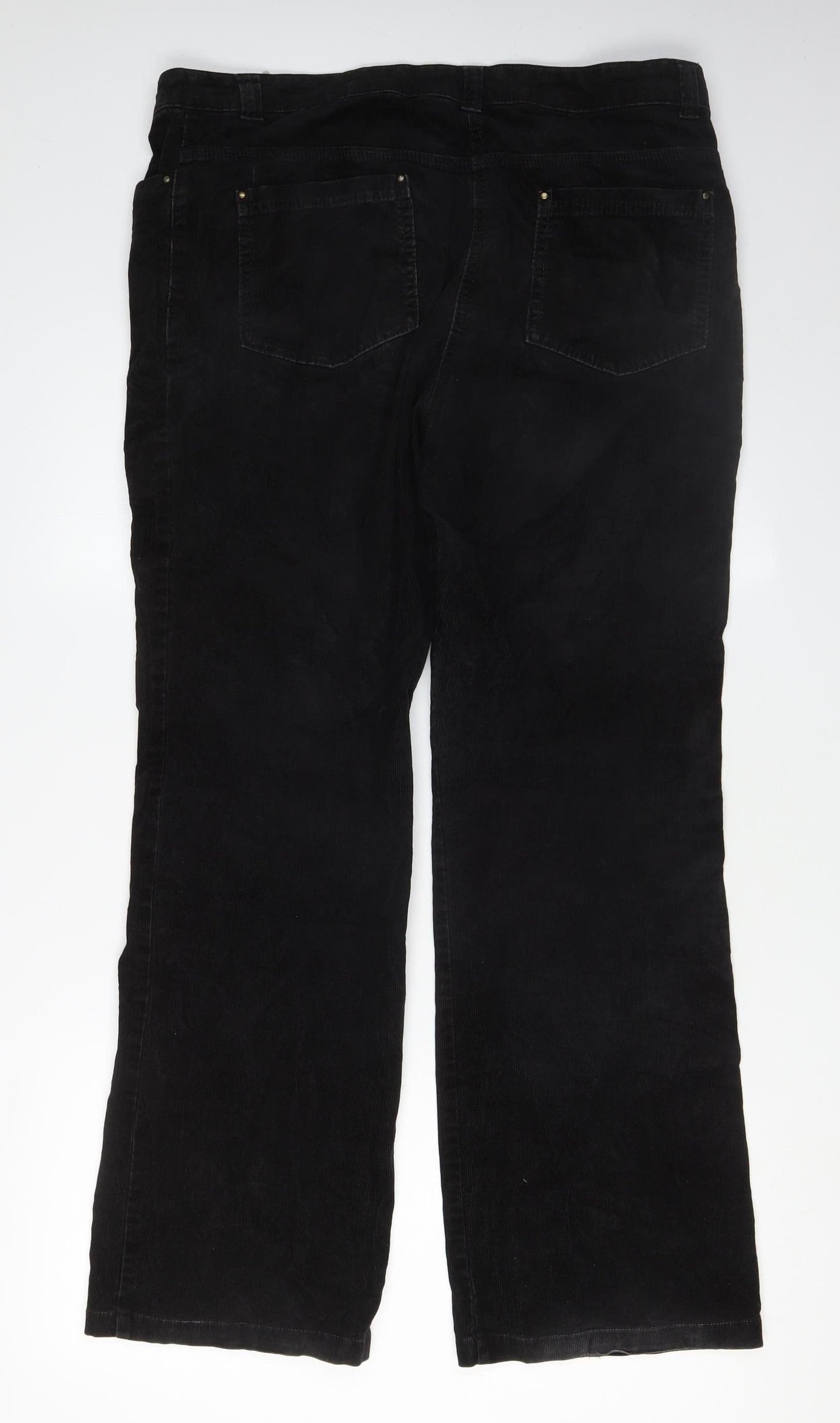 Marks & Spencer Womens Black Corduroy Trousers Size 16