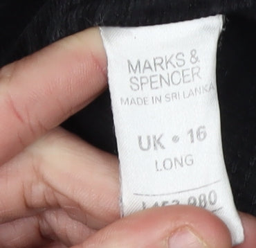 Marks & Spencer Womens Black Corduroy Trousers Size 16
