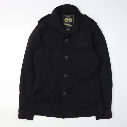 Next Women's Black Military Jacket S Collared Lined