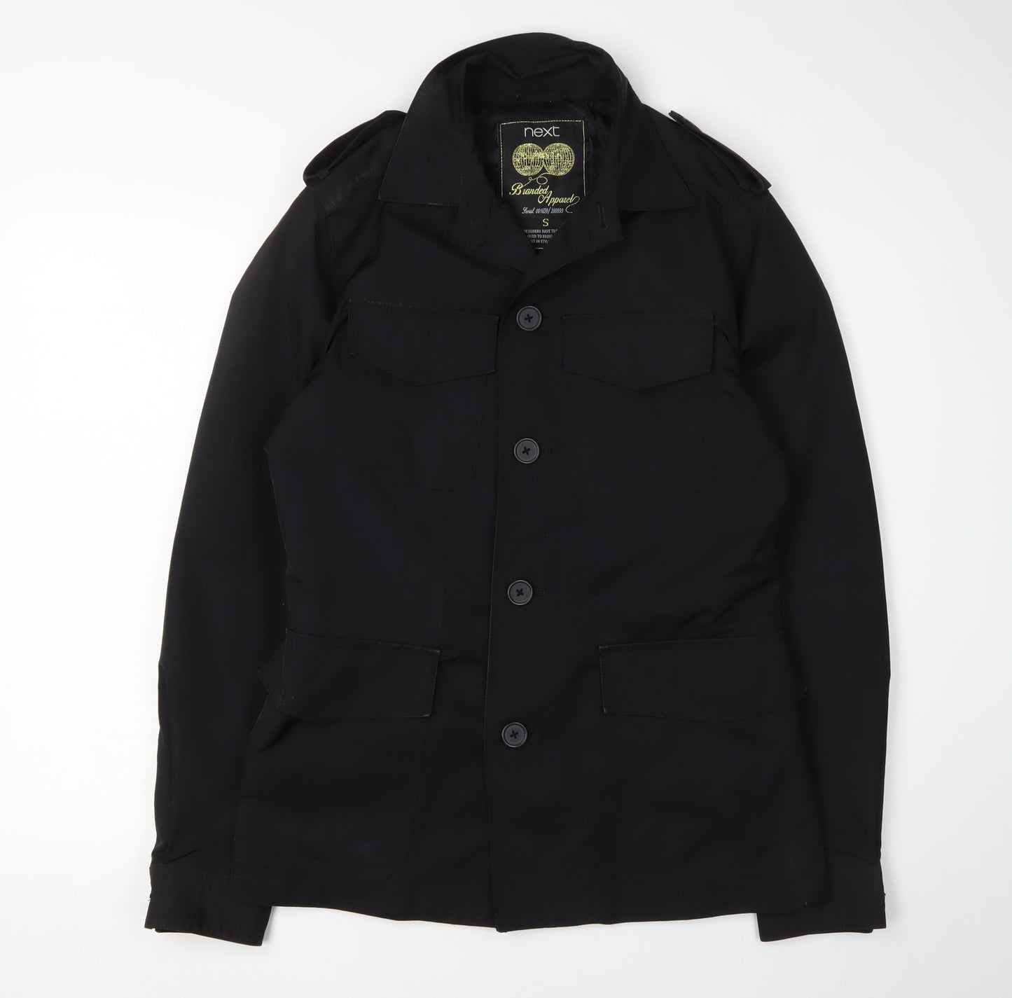 Next Women's Black Military Jacket S Collared Lined