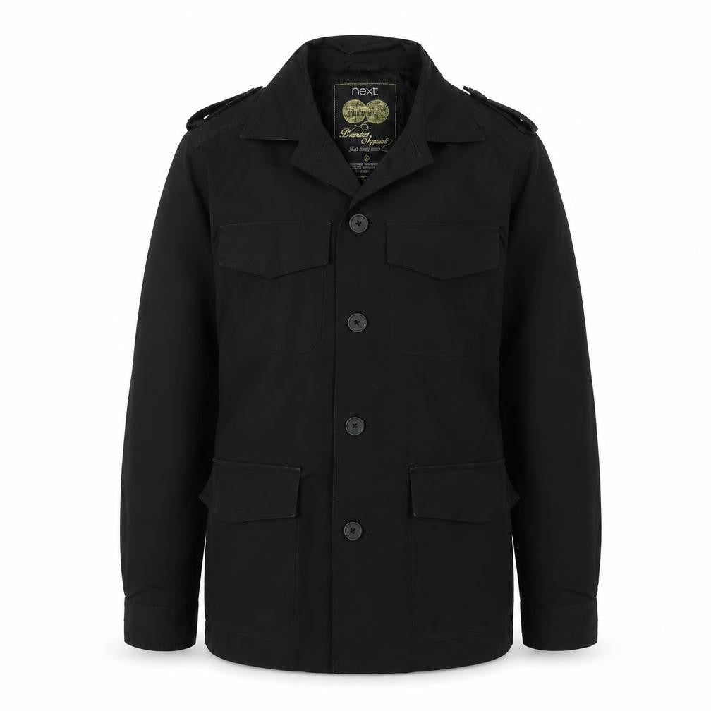 Next Women's Black Military Jacket S Collared Lined